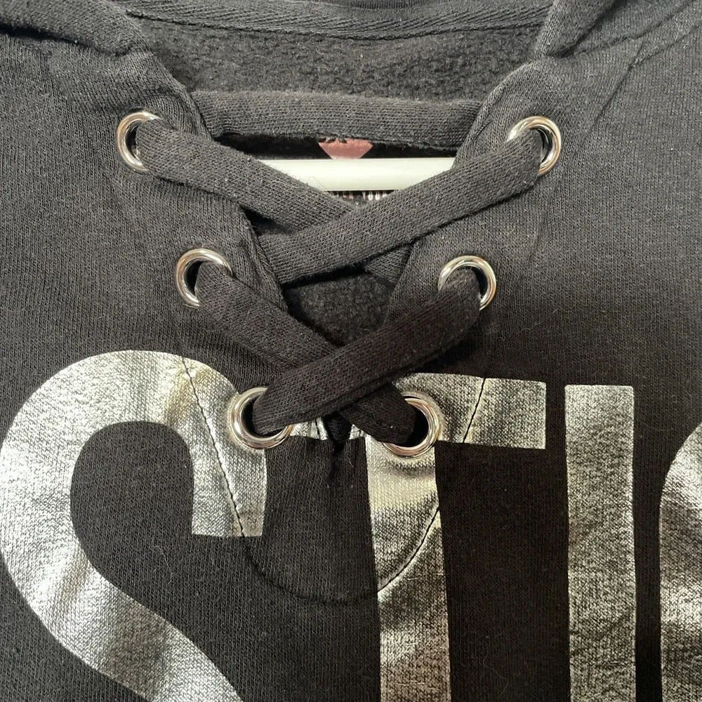 5/$20! Justice Girls Size 10 Cute Crop Style CXJ by Justice Hoodie‎ Black/Gray
